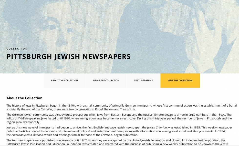How to Use the Pittsburgh Jewish Newspaper Project