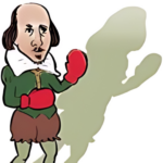 William Shakespeare with boxing gloves